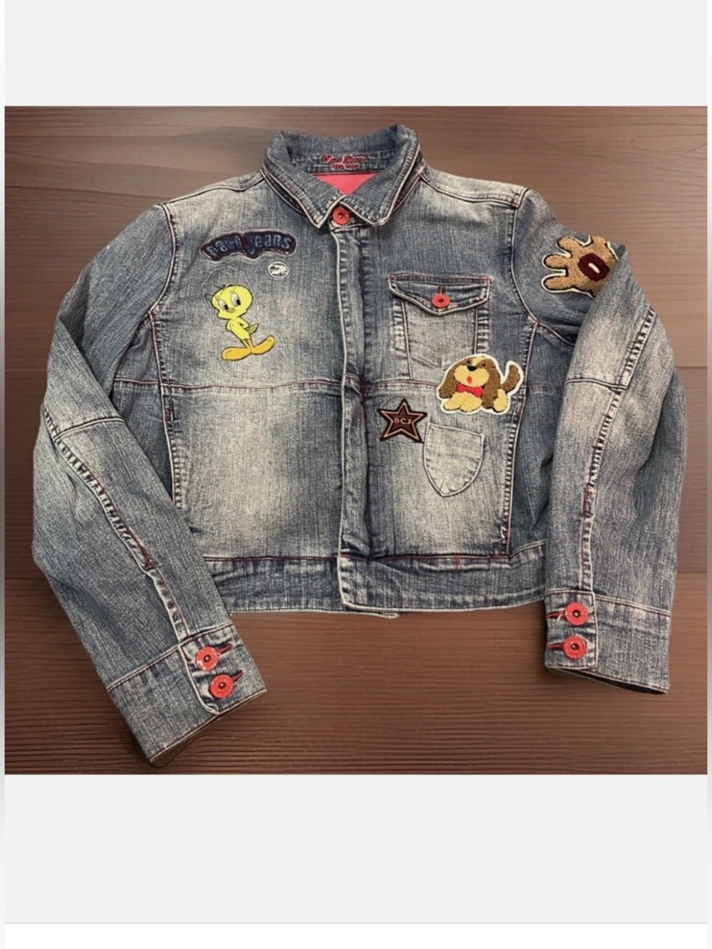 Vintage Paco Jeans New York Women’s Denim Jacket patchwork 90s Y2K Size Large